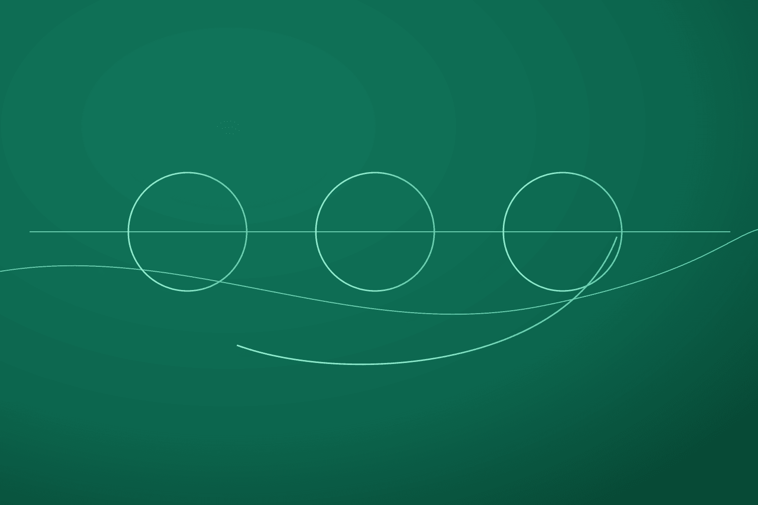 Abstrakte Grafik: drei Stationen auf einer Zeitlinie — Ablauf der Forschungszulage